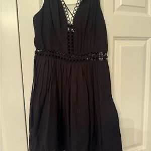 Jonathan Simkhai Black Mini Dress with Circle Trim